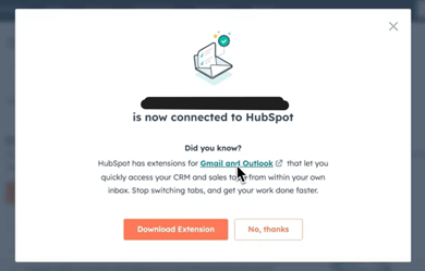 Gmail_connected_to_HubSpot_confirmation